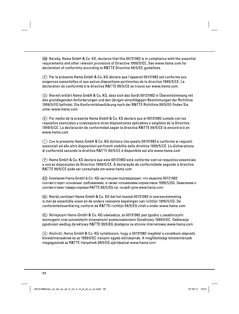 Hama VS6011 User Manual | Page 33 / 36