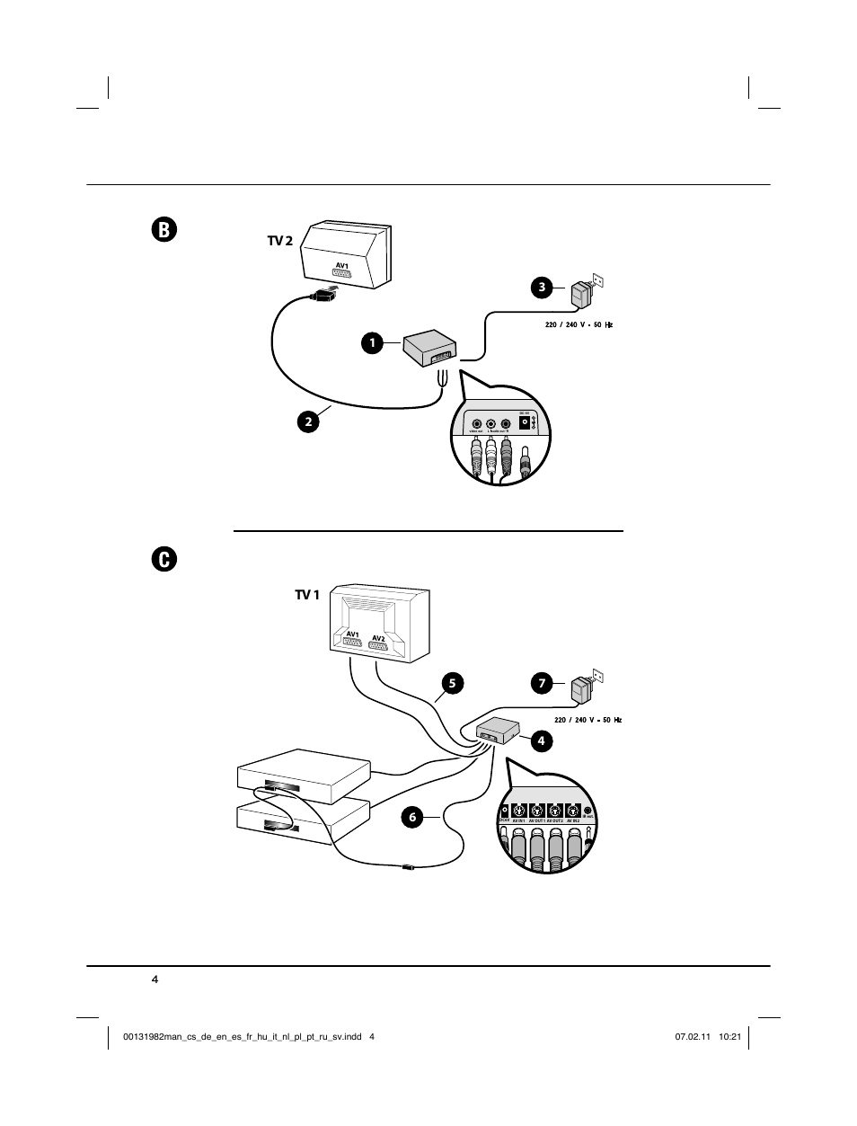 Tv 2 tv 1 | Hama VS6011 User Manual | Page 5 / 36