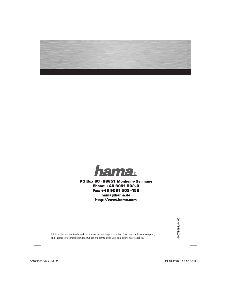 Hama Switching Console HDMI User Manual | 20 pages