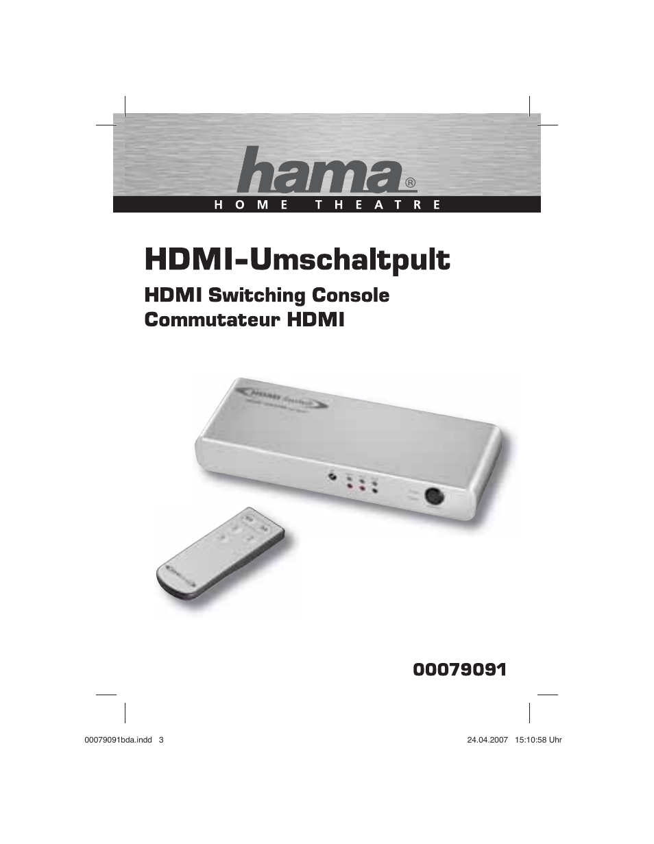 Hama Switching Console HDMI User Manual | Page 2 / 20