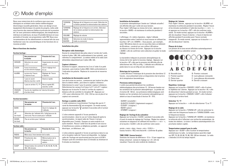 F mode d‘emploi | Hama EWS-900 User Manual | Page 5 / 10