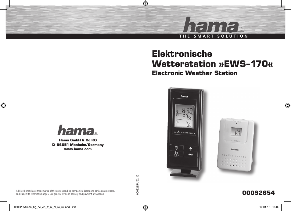 Hama EWS-170 User Manual | 32 pages