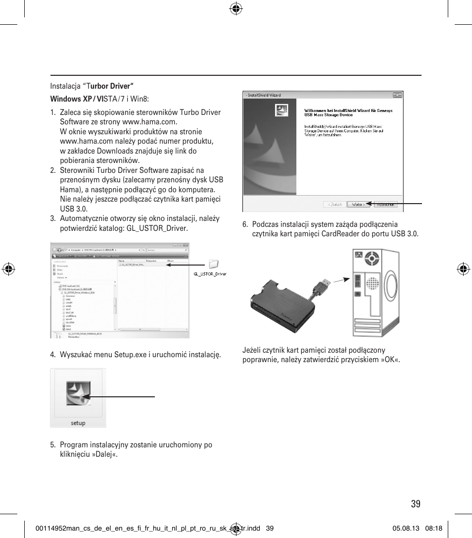 Hama Card Reader SuperSpeed 3in1 User Manual | Page 39 / 70