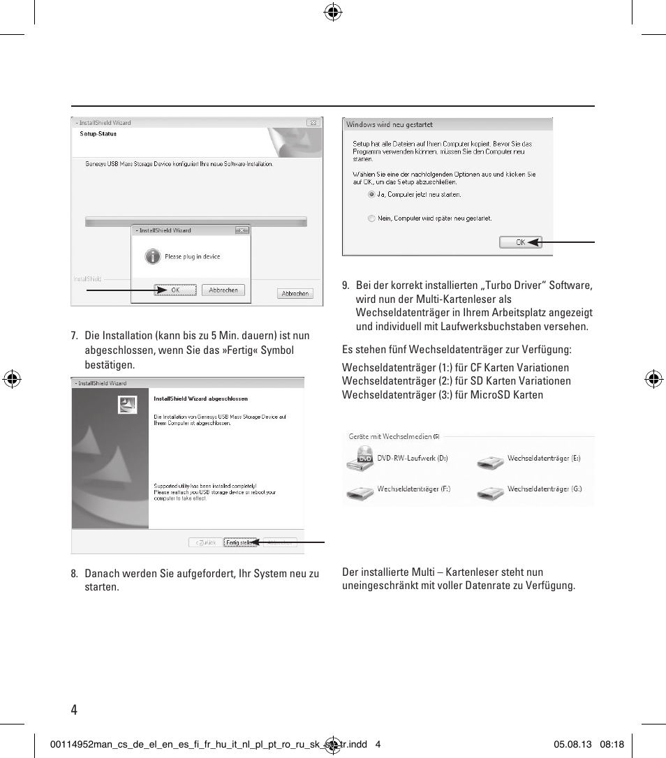 Hama Card Reader SuperSpeed 3in1 User Manual | Page 4 / 70