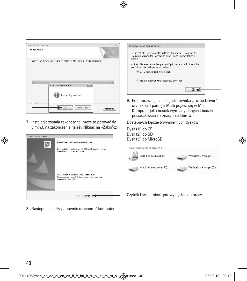 Hama Card Reader SuperSpeed 3in1 User Manual | Page 40 / 70