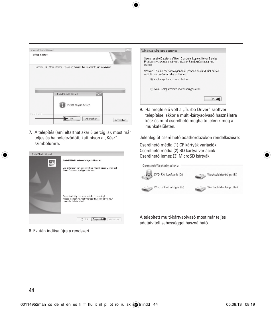 Hama Card Reader SuperSpeed 3in1 User Manual | Page 44 / 70