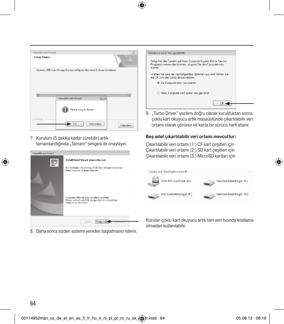 Hama Card Reader SuperSpeed 3in1 User Manual | Page 64 / 70
