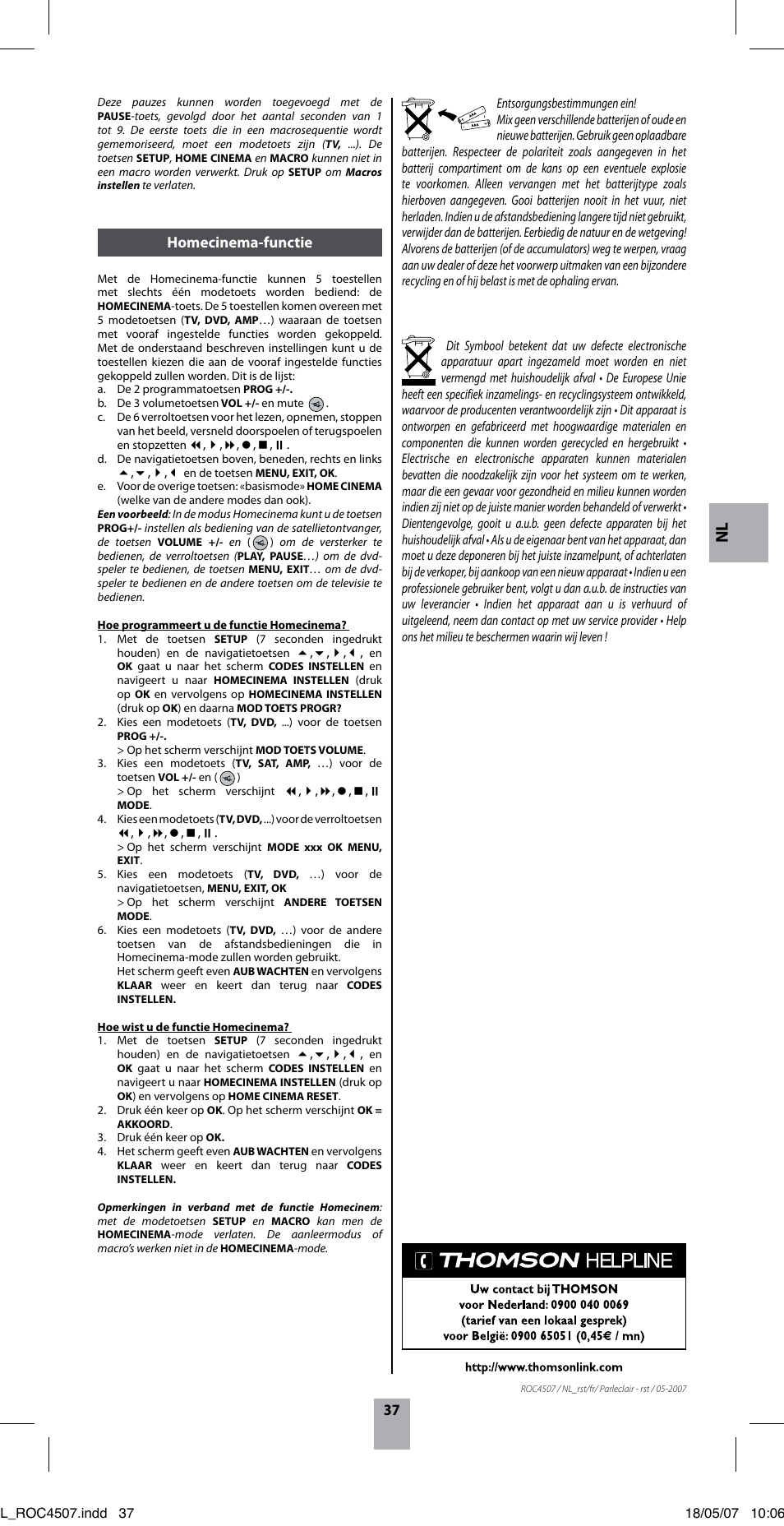 Thomson ROC4507 User Manual | Page 40 / 48