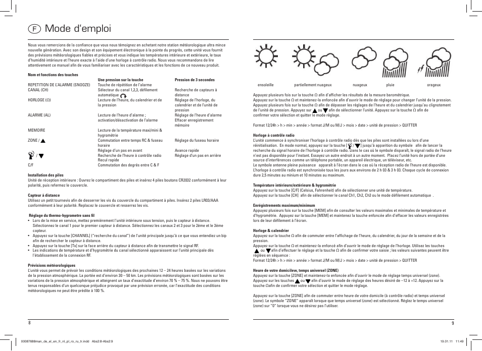 F mode d‘emploi | Hama EWS-400 User Manual | Page 5 / 15