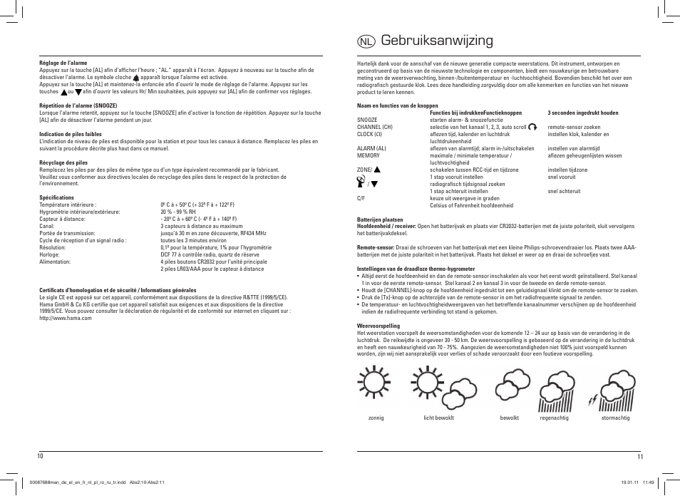 Ogebruiksanwijzing | Hama EWS-400 User Manual | Page 6 / 15