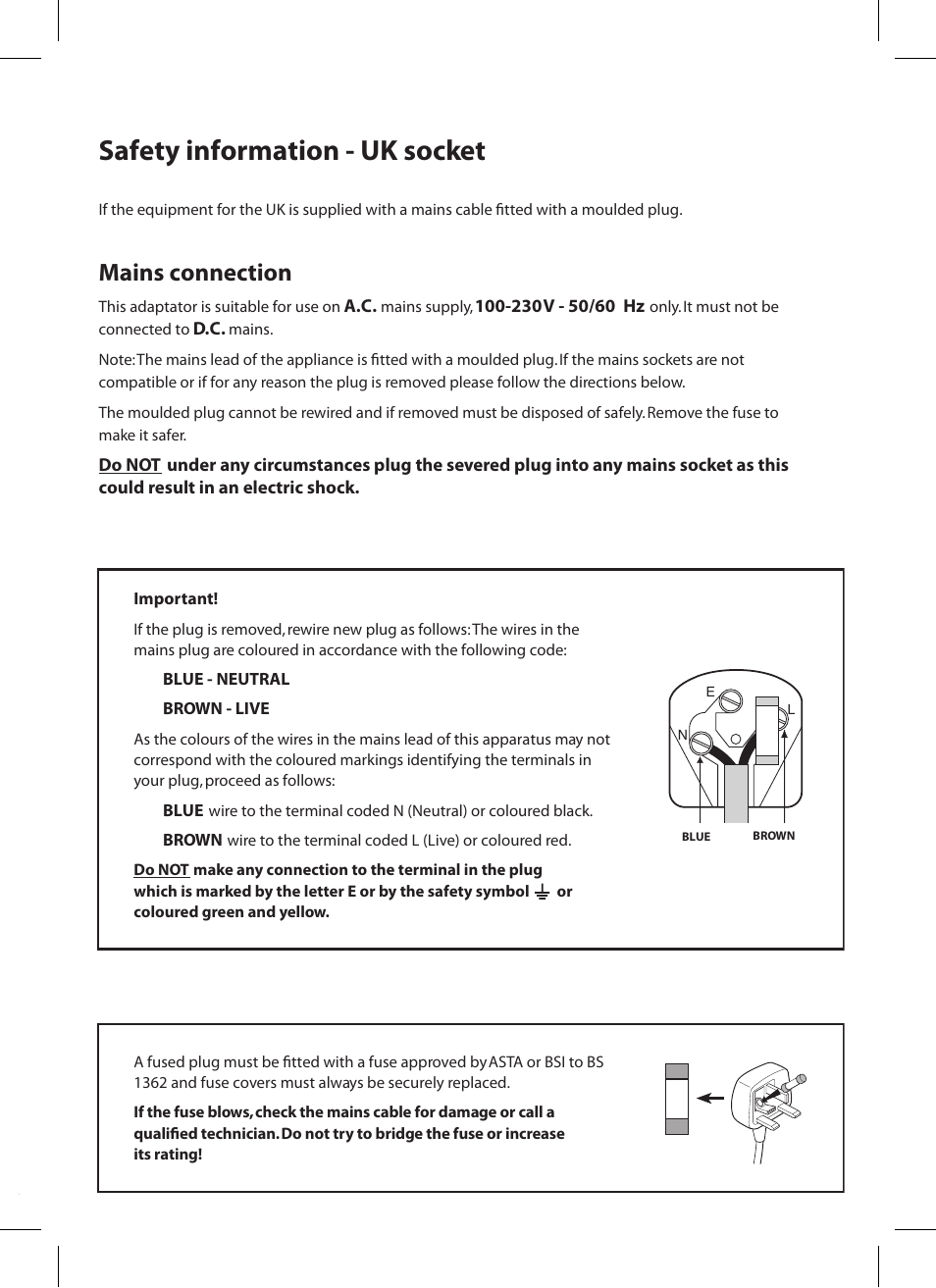 Safety information - uk socket, Mains connection | Hama KD3552 User Manual | Page 29 / 30