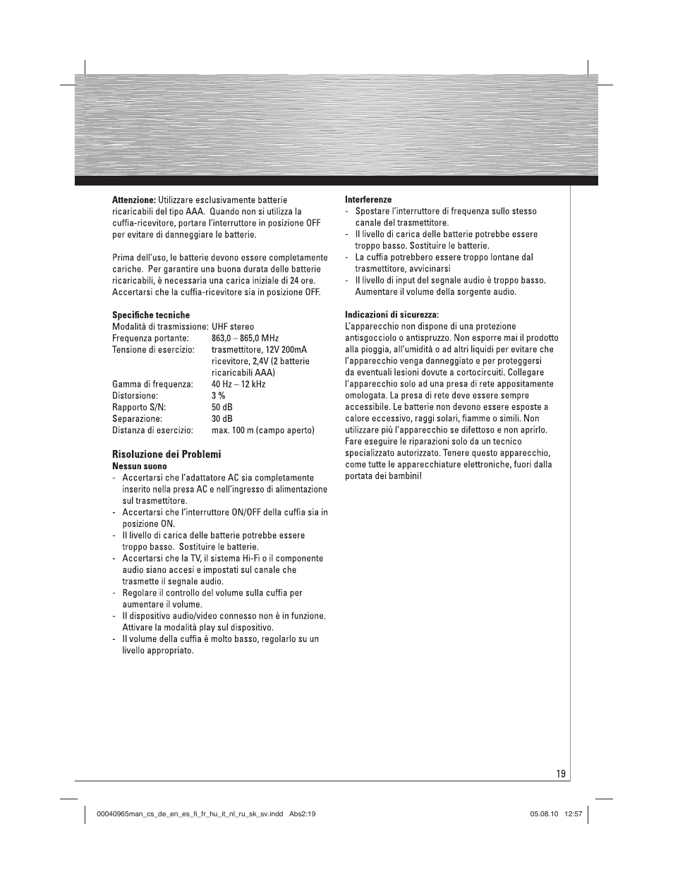 Hama FK-965 User Manual | Page 19 / 40