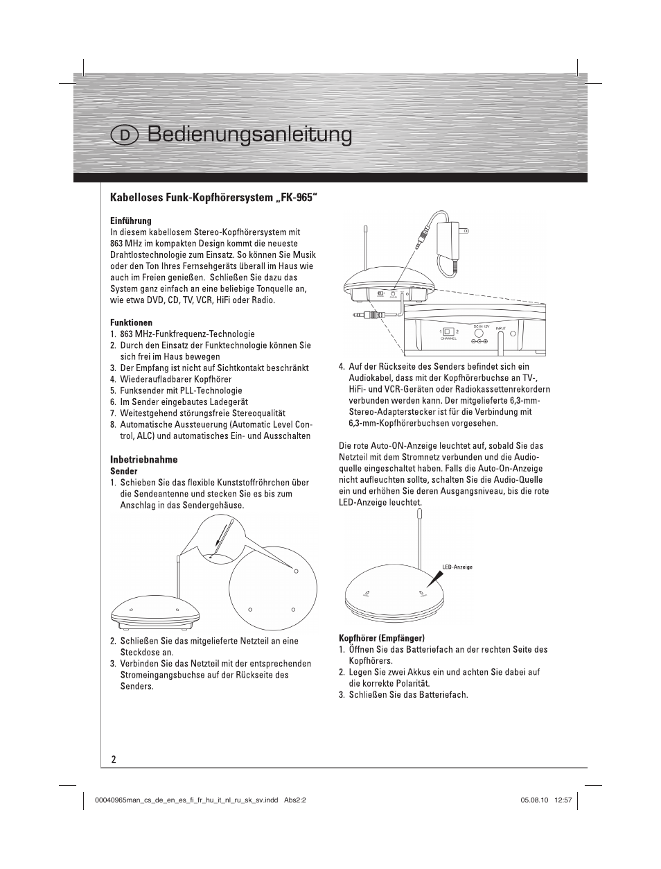 Hama FK-965 User Manual | Page 2 / 40