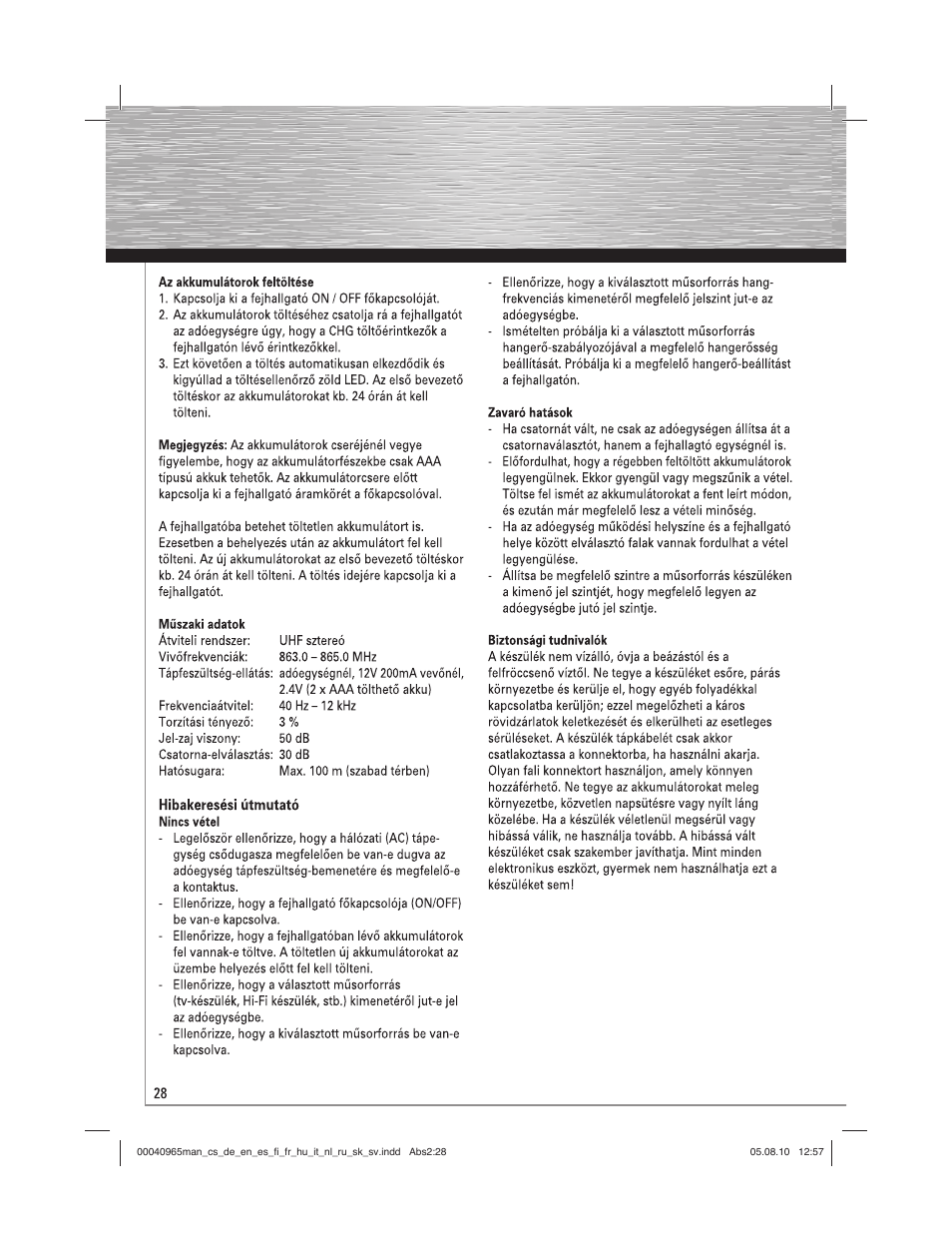 Hama FK-965 User Manual | Page 28 / 40