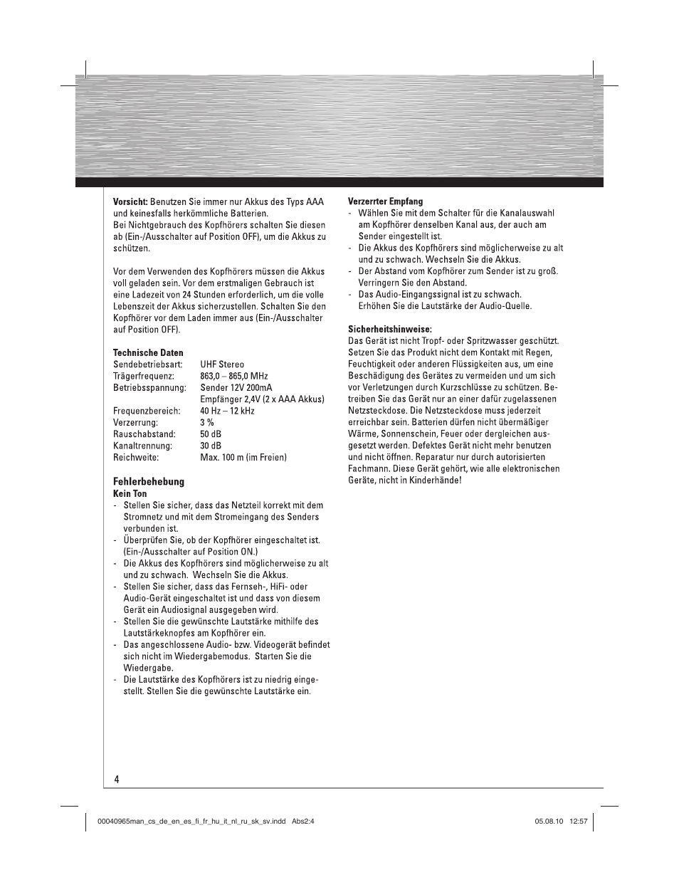 Hama FK-965 User Manual | Page 4 / 40