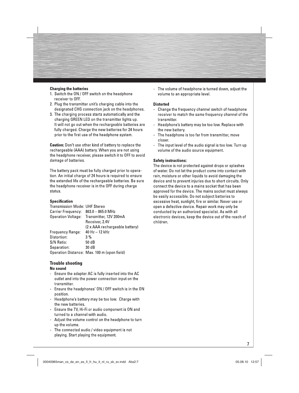 Hama FK-965 User Manual | Page 7 / 40