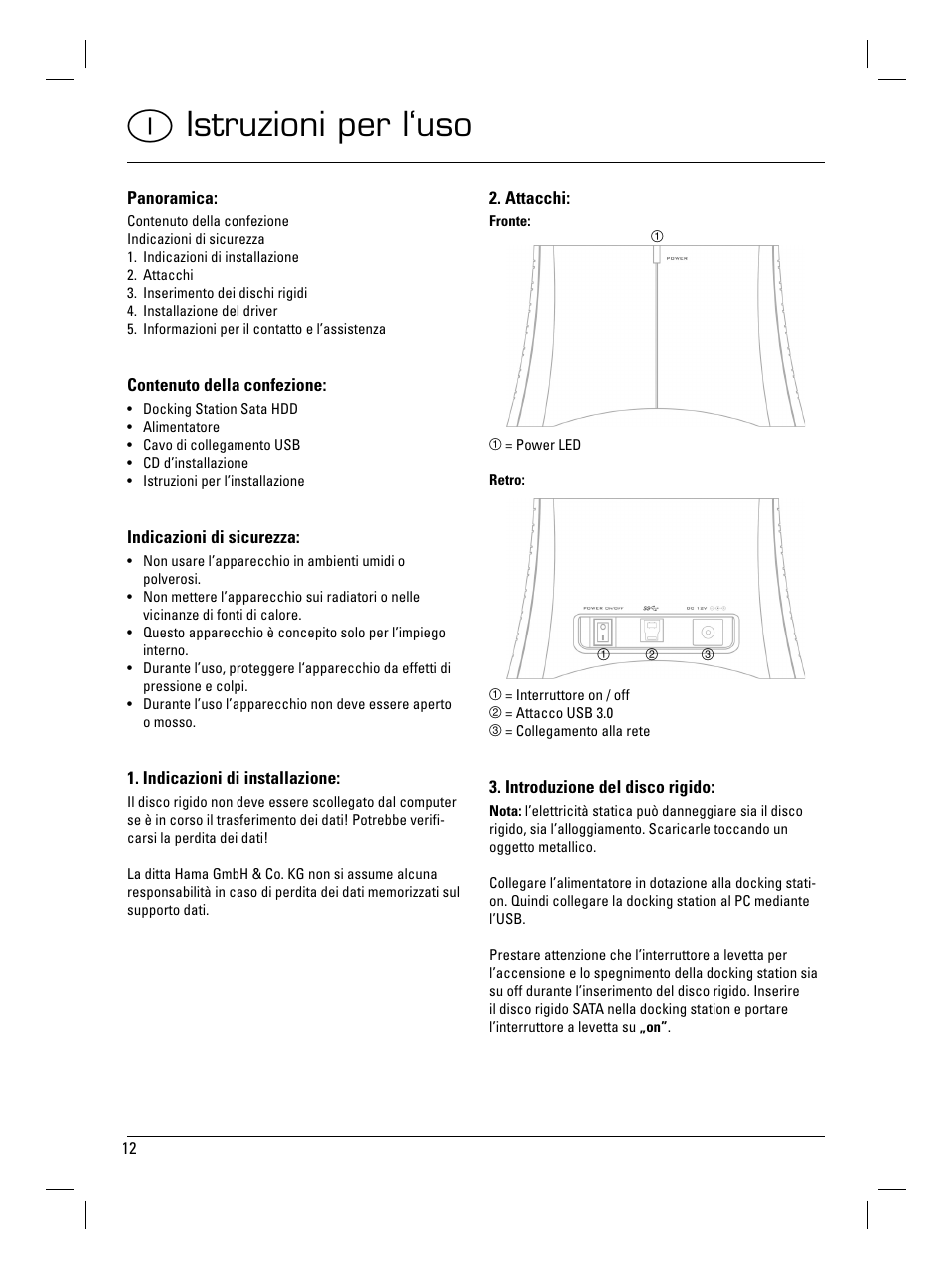 I istruzioni per l‘uso | Hama SATA HDD Docking Station User Manual | Page 13 / 38