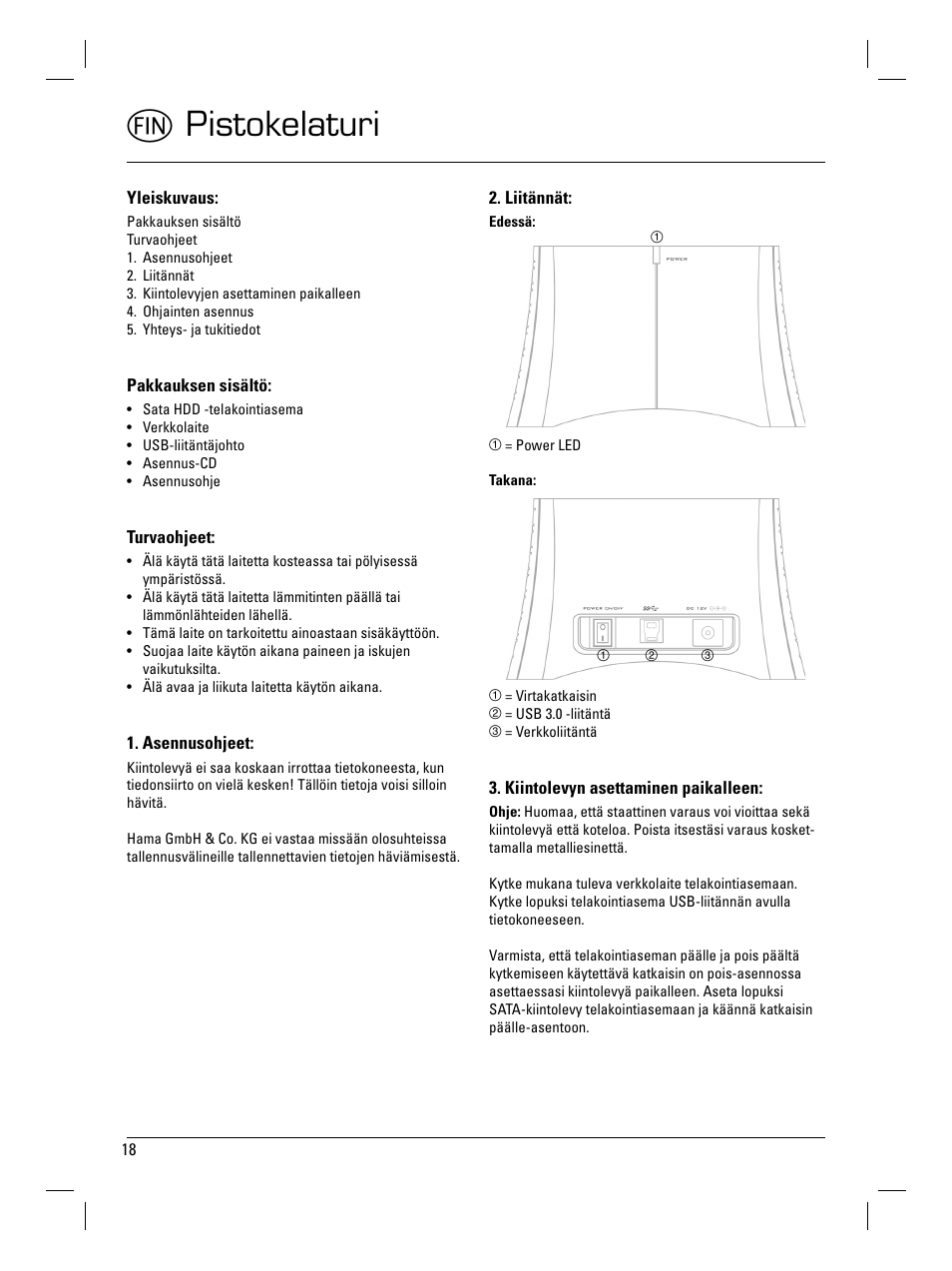 M pistokelaturi | Hama SATA HDD Docking Station User Manual | Page 19 / 38