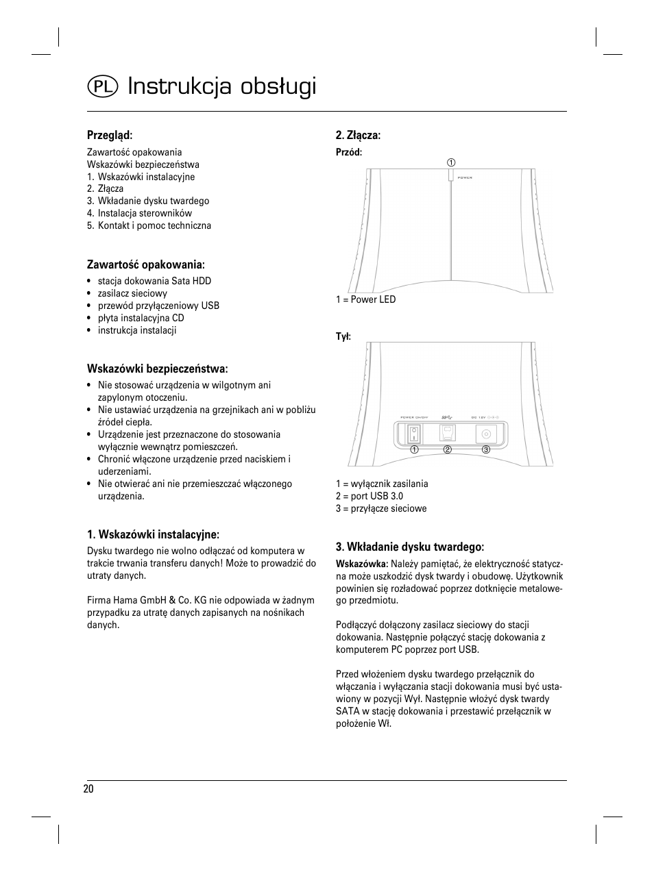 Q instrukcja obsługi | Hama SATA HDD Docking Station User Manual | Page 21 / 38