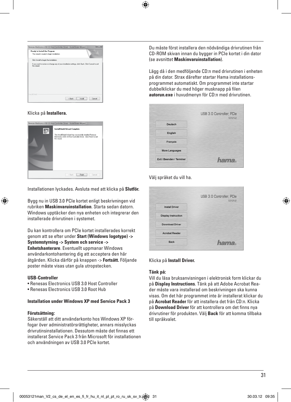 Hama USB 3.0 Controller PCIe User Manual | Page 31 / 72