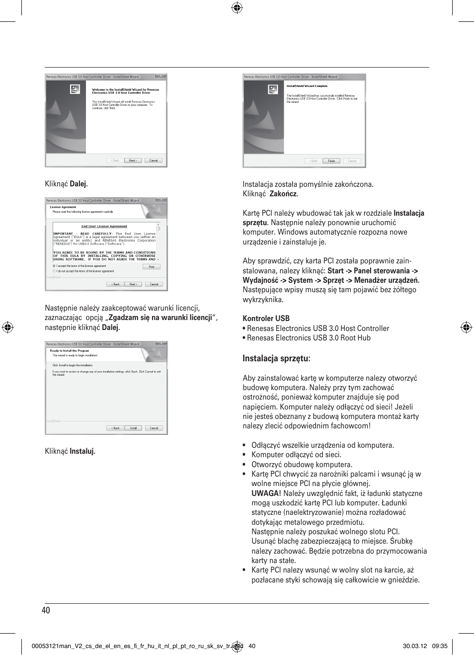 Hama USB 3.0 Controller PCIe User Manual | Page 40 / 72