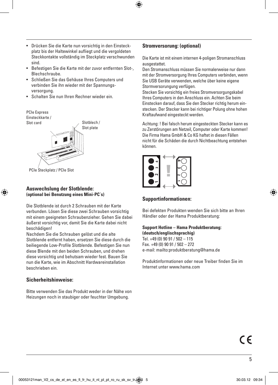 Hama USB 3.0 Controller PCIe User Manual | Page 5 / 72