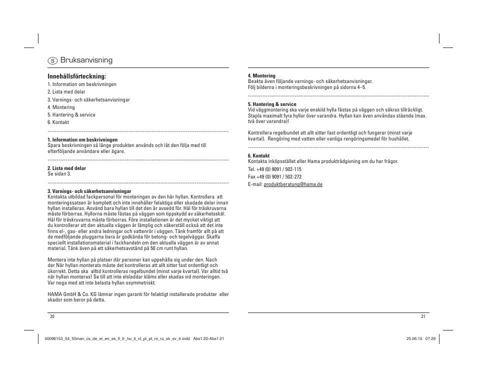 Sbruksanvisning | Hama Madrid User Manual | Page 11 / 20