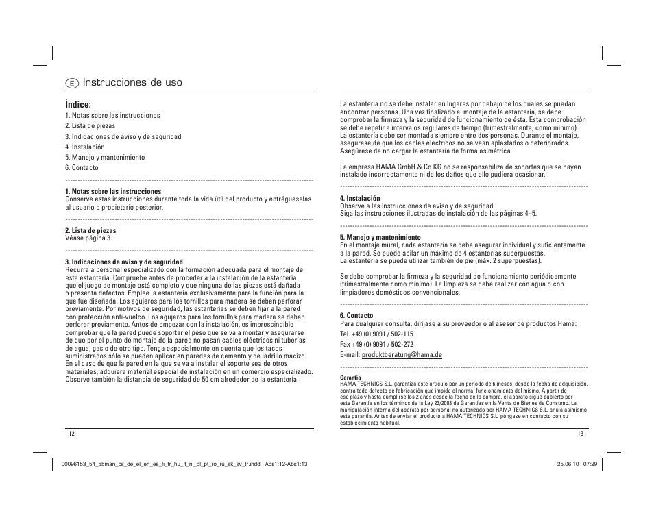 Einstrucciones de uso | Hama Madrid User Manual | Page 7 / 20