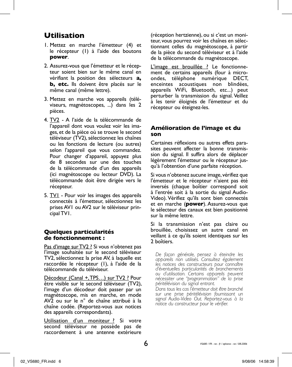 Utilisation | Hama VS680 User Manual | Page 10 / 48