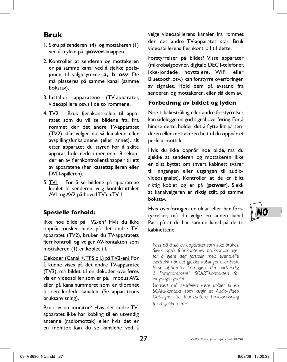 Bruk | Hama VS680 User Manual | Page 31 / 48