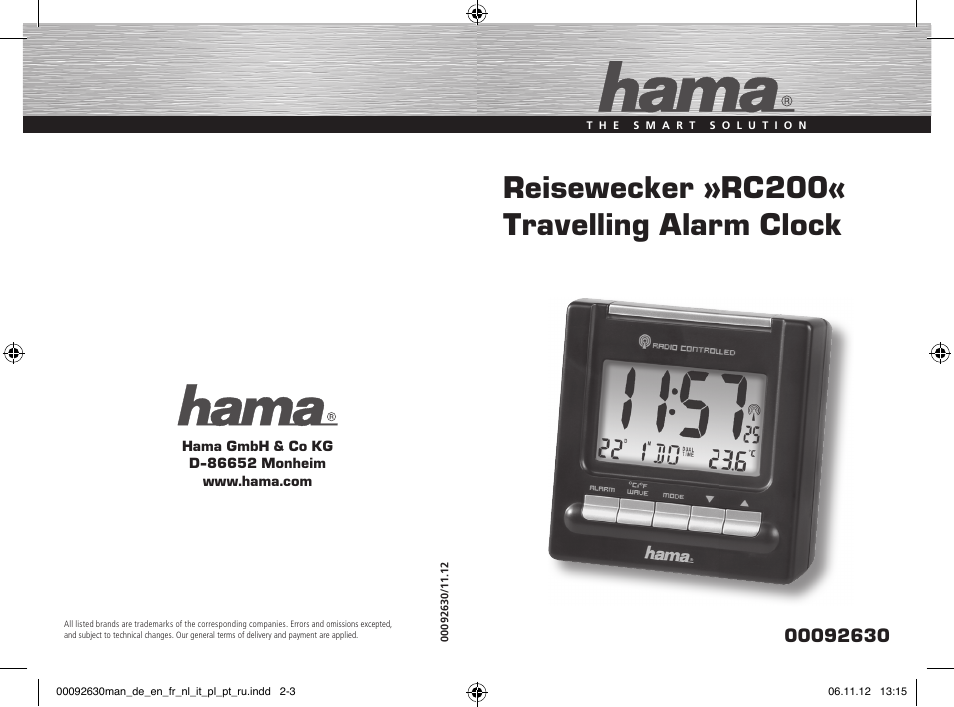 Hama RC200 User Manual | 26 pages