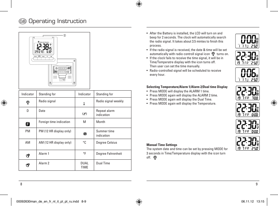 Goperating instruction | Hama RC200 User Manual | Page 5 / 26