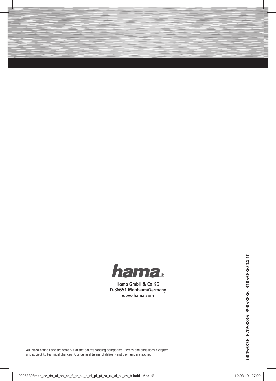 Hama Basic Keyboard 2100 User Manual | 10 pages