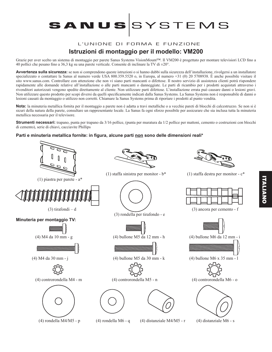 Istruzioni di montaggio per il modello: vm200 | Hama VM200 User Manual | Page 19 / 34