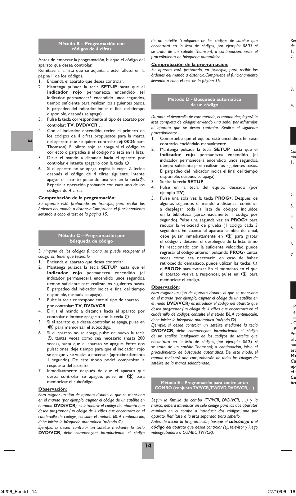 4 - como recuperar un código programado, 5 - comprobación de la programación | Hama ROC4206 User Manual | Page 18 / 54