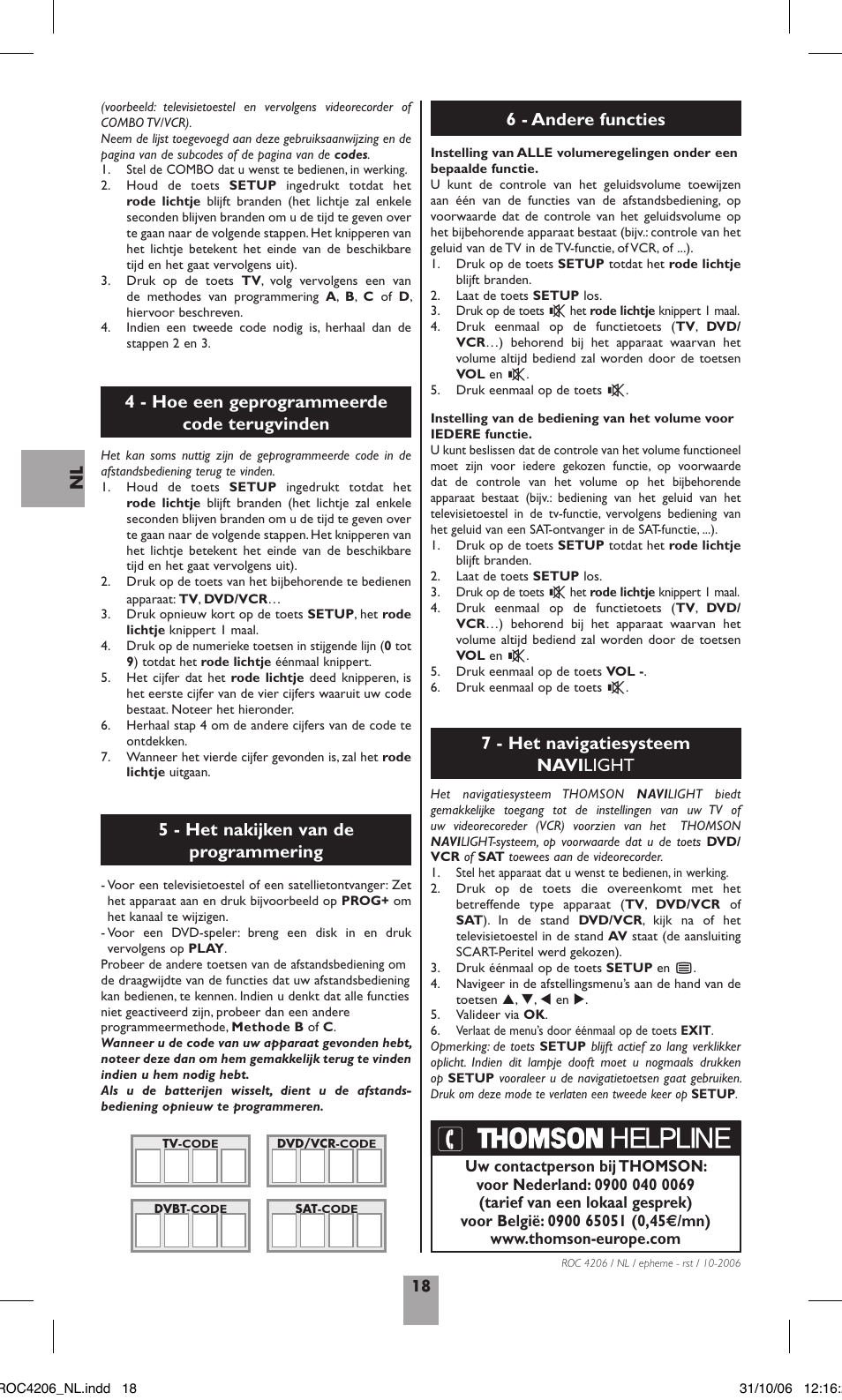 4 - hoe een geprogrammeerde code terugvinden, 5 - het nakijken van de programmering | Hama ROC4206 User Manual | Page 22 / 54