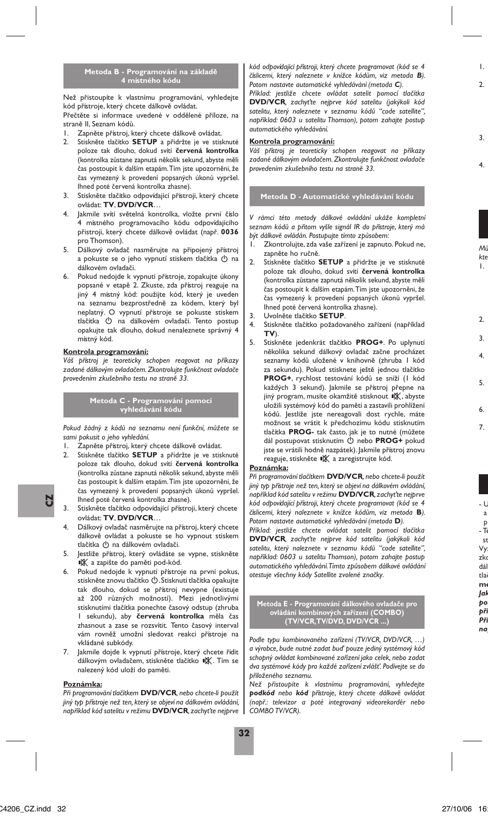 4 - vyhledávání naprogramovaného kódu, 5 - kontrola programování | Hama ROC4206 User Manual | Page 36 / 54
