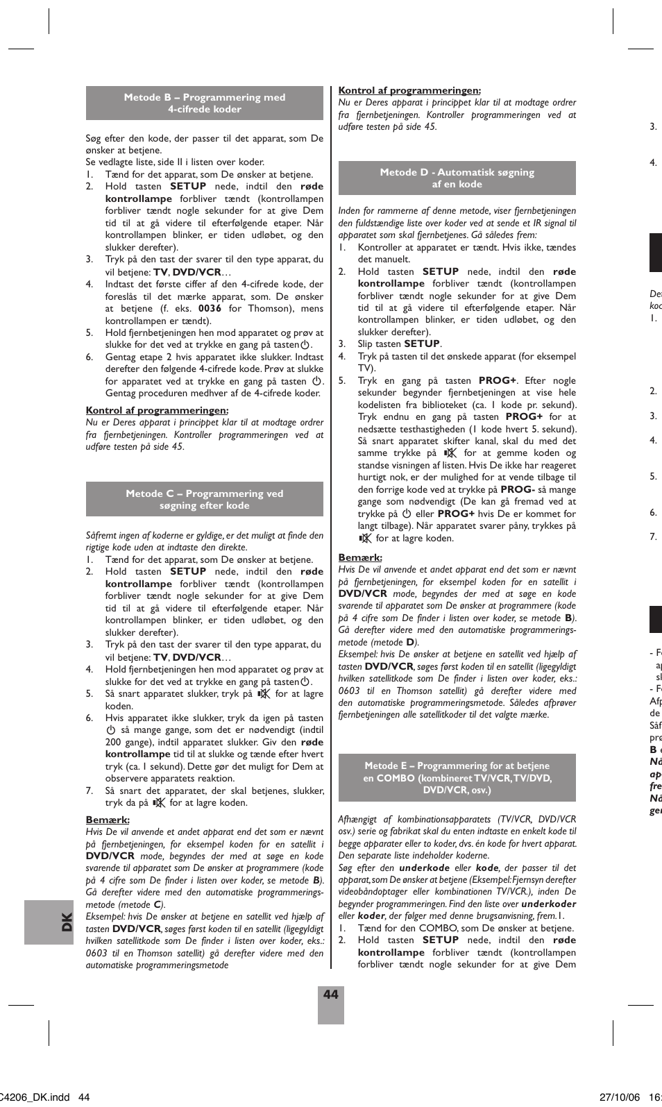 4 - søgning efter en allerede programmeret kode, 5 - kontrol af programmeringen | Hama ROC4206 User Manual | Page 48 / 54