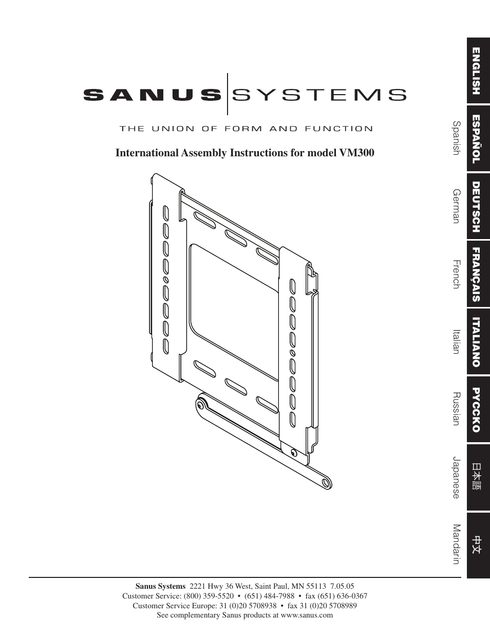 Hama Sanus Vm300 User Manual | 34 pages