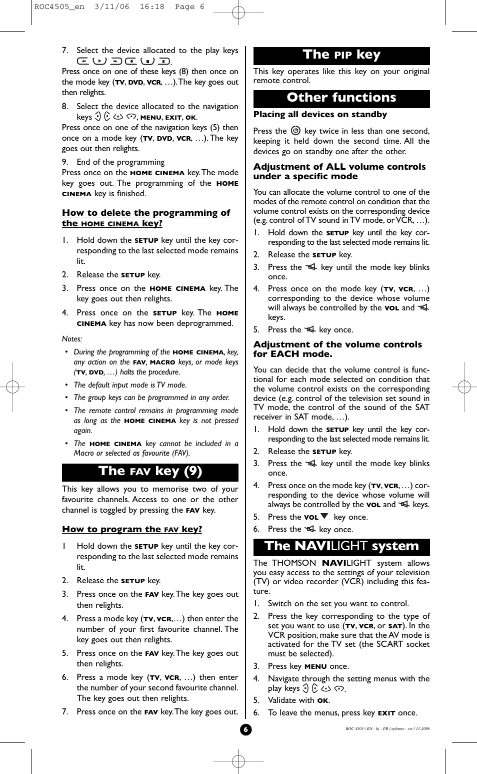 Key (9), Other functions, The navi light system | Hama ROC4505 User Manual | Page 10 / 102