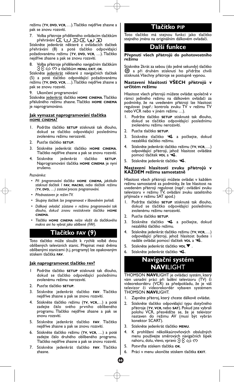 Tlačítko, Další funkce, Navigační systém navi light | Hama ROC4505 User Manual | Page 70 / 102