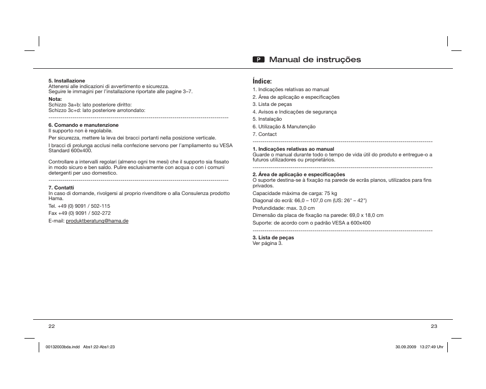 Manual de instruções | Hama WAB042 User Manual | Page 12 / 30