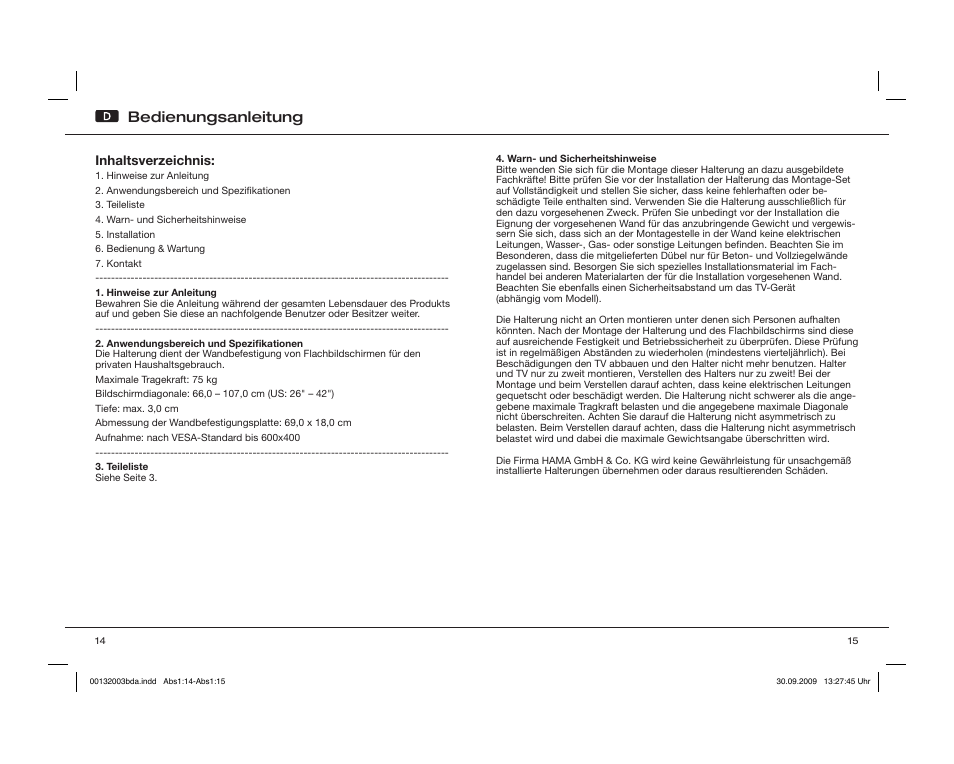 Bedienungsanleitung | Hama WAB042 User Manual | Page 8 / 30