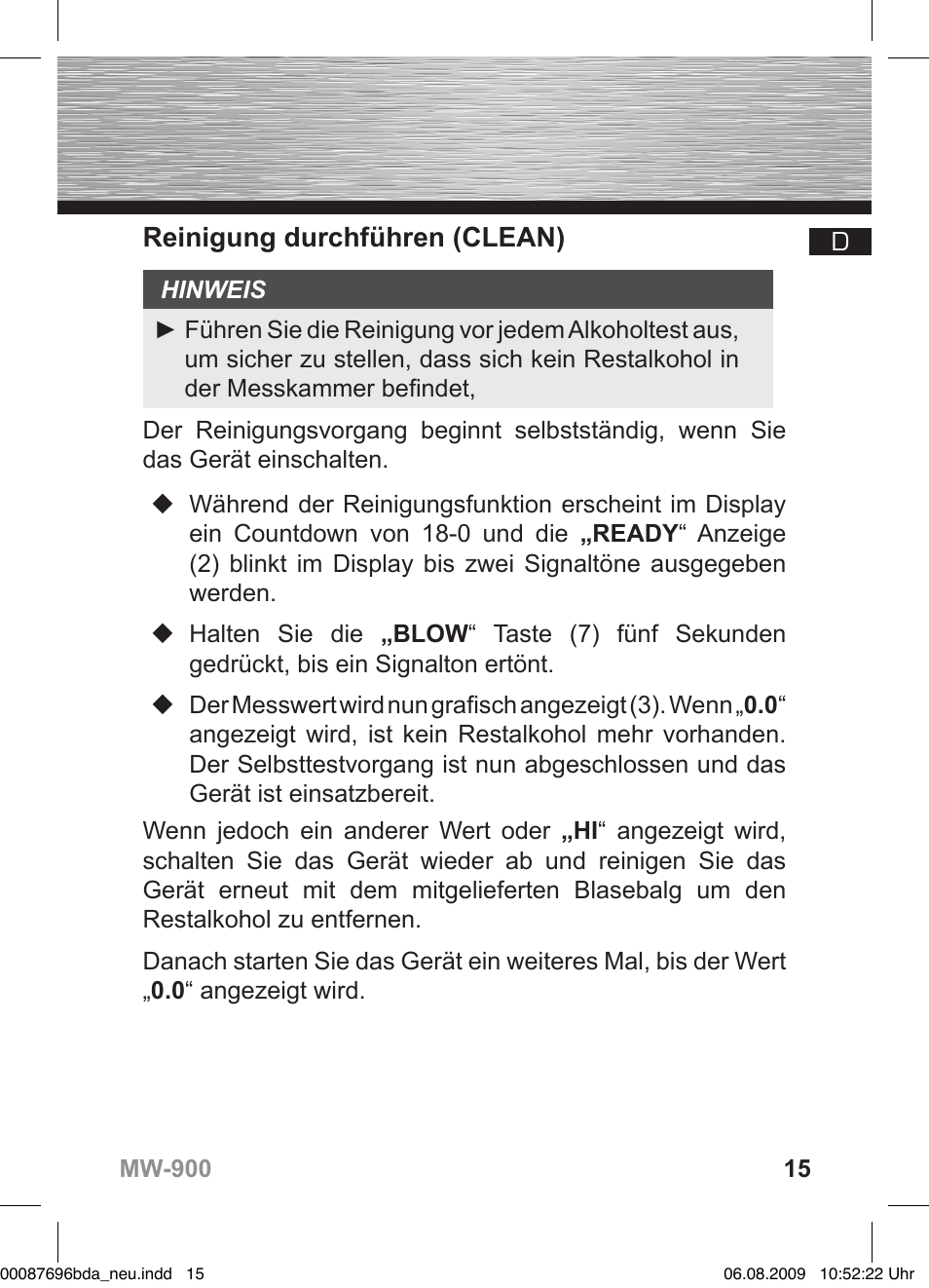 Reinigung durchführen (clean) | Hama MW900 User Manual | Page 16 / 140