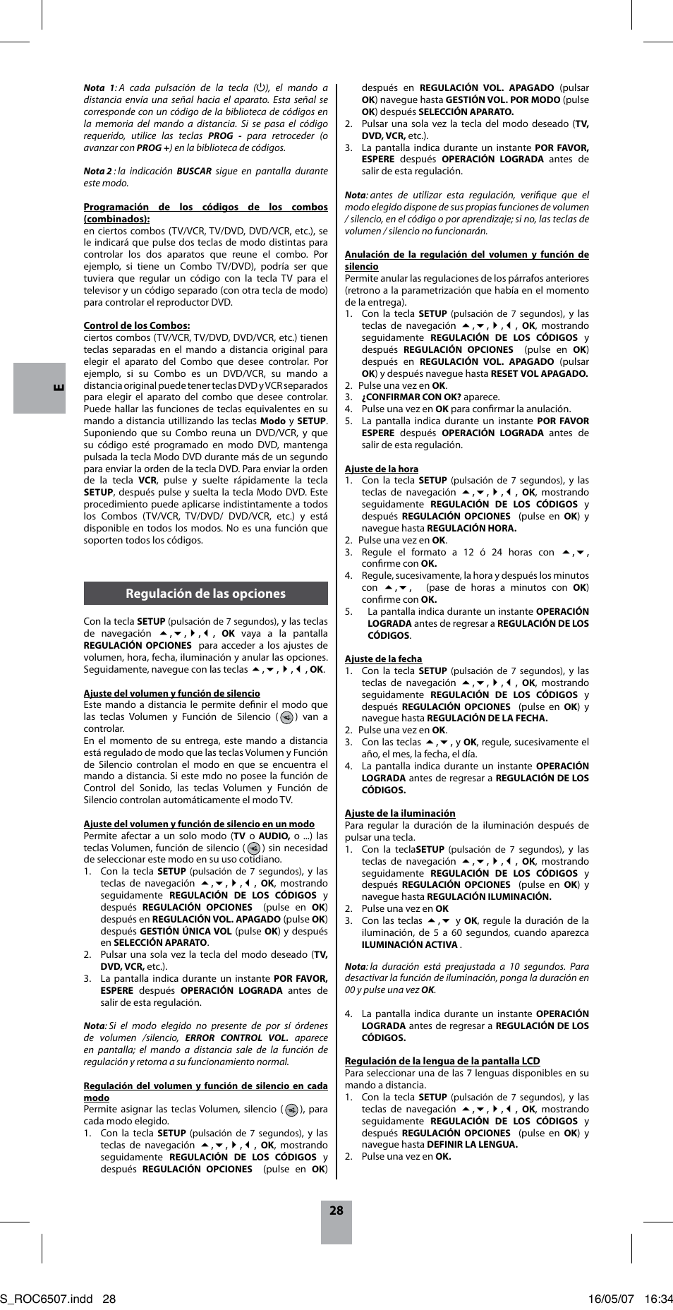 28 regulación de las opciones | Hama ROC6507 User Manual | Page 31 / 48