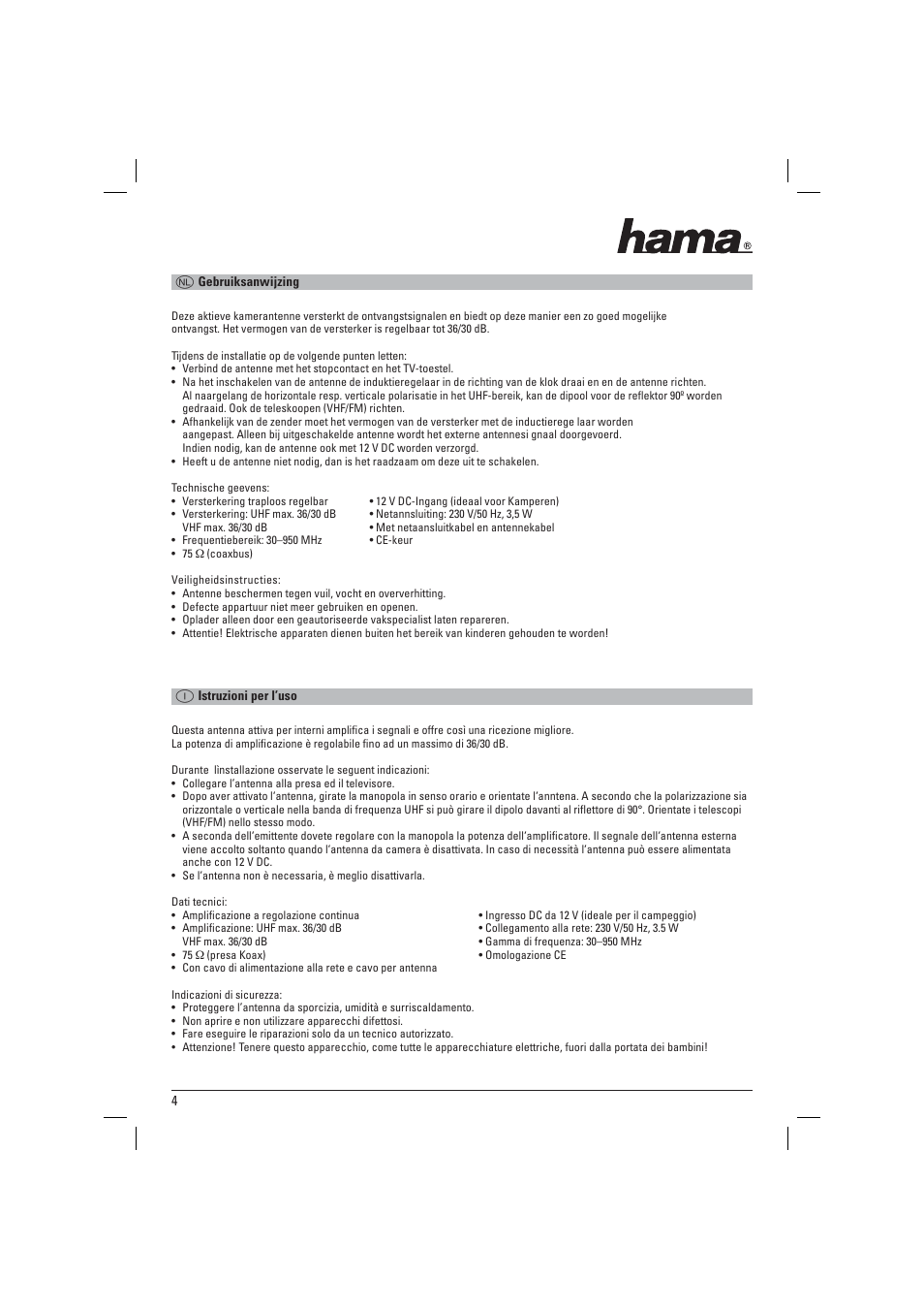 Hama DVB-T_TV_FM Antenna User Manual | Page 5 / 12