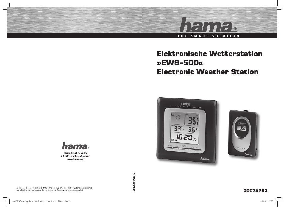 Hama EWS-500 User Manual | 19 pages