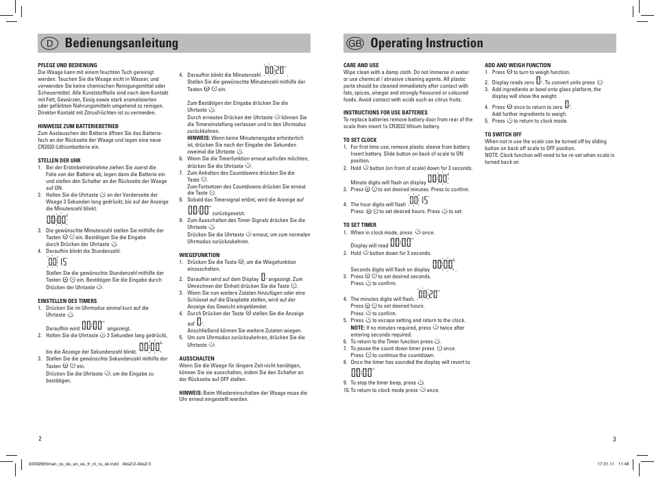 G operating instruction d bedienungsanleitung | Hama Leni User Manual | Page 2 / 6