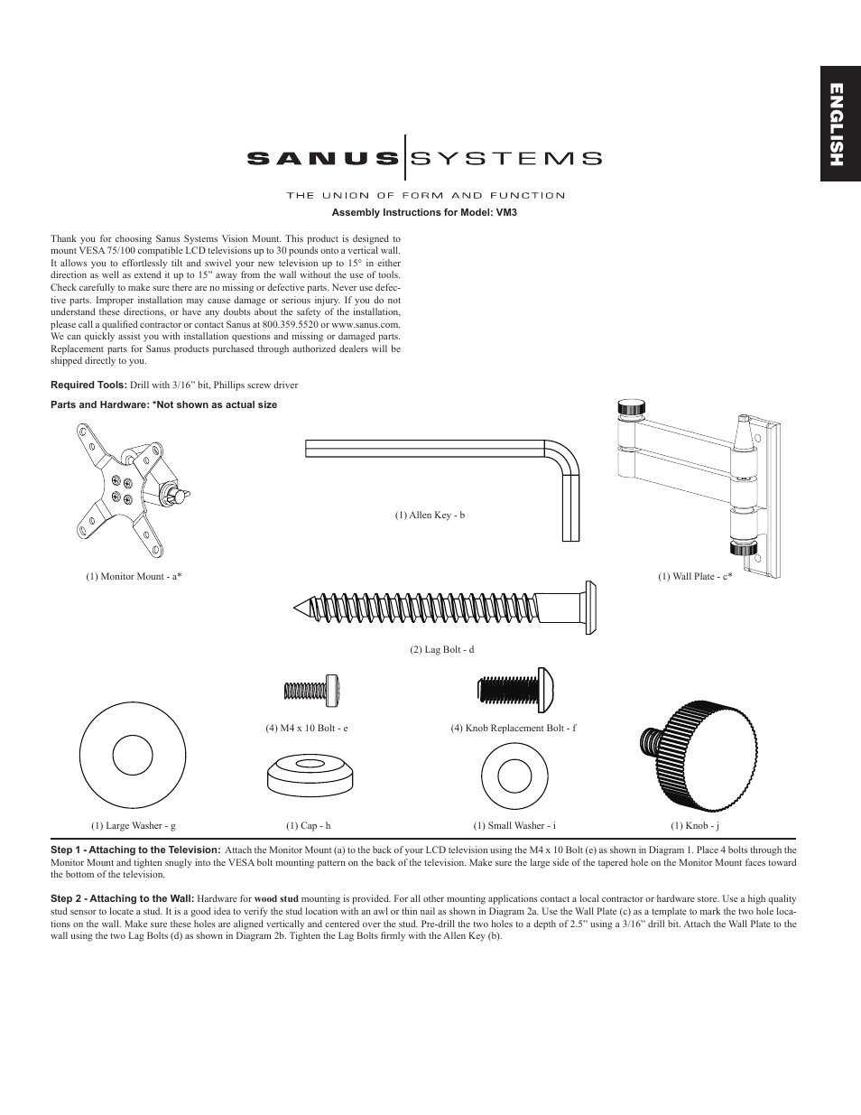 English | Hama VM3 User Manual | Page 3 / 18