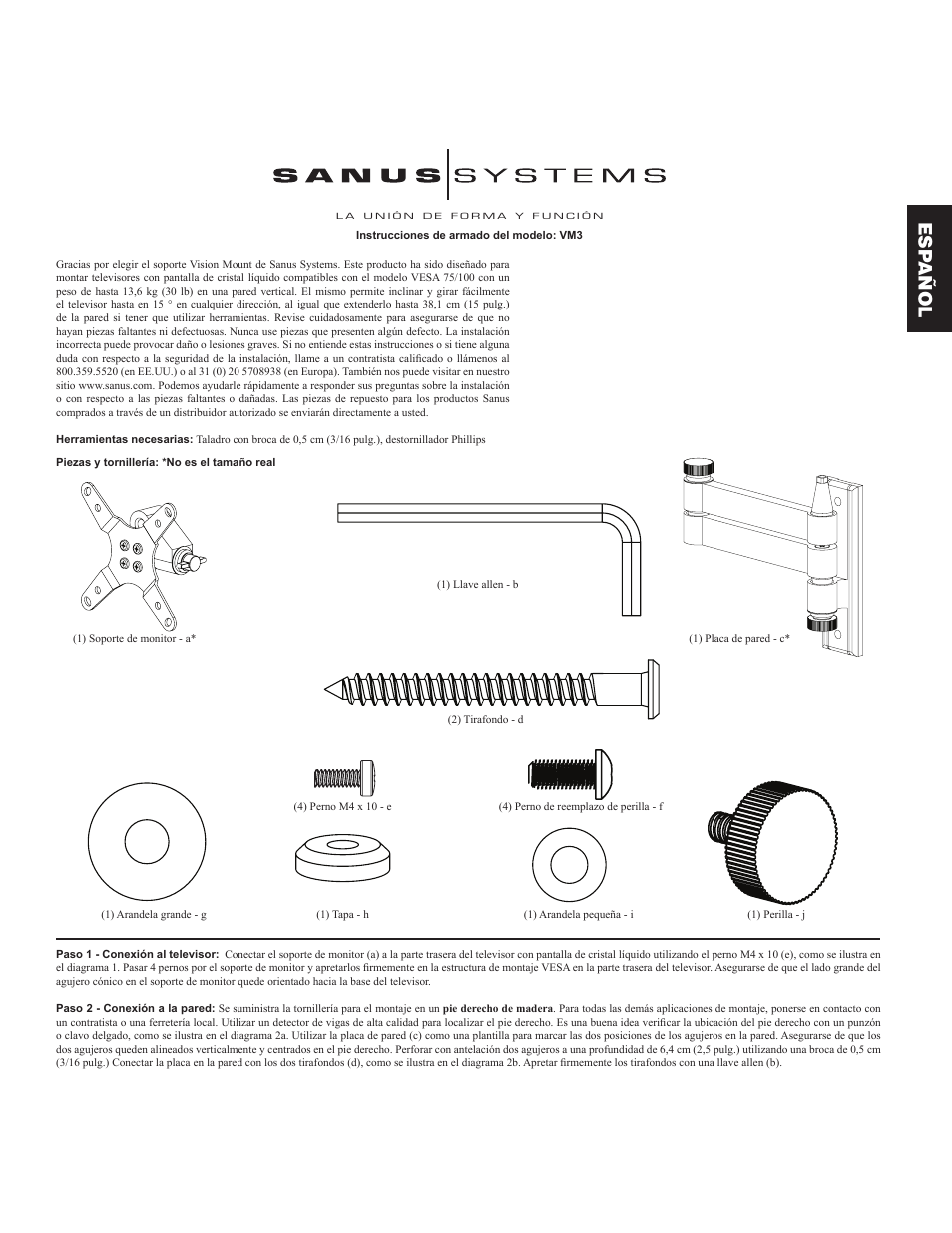 Esp añol | Hama VM3 User Manual | Page 5 / 18